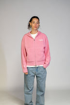 LOVE حب Knit Zip Hoodie - Pastel Pink