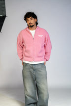 LOVE حب Knit Zip Hoodie - Pastel Pink