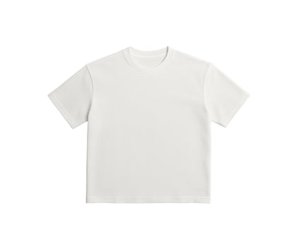 Boxy Schnitt Oversized T-Shirt – Cream White with "لا شيء مستحيل" Embroidery