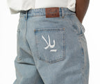 Poetry " شعر " Baggy Straight Jeans - Blue Gray
