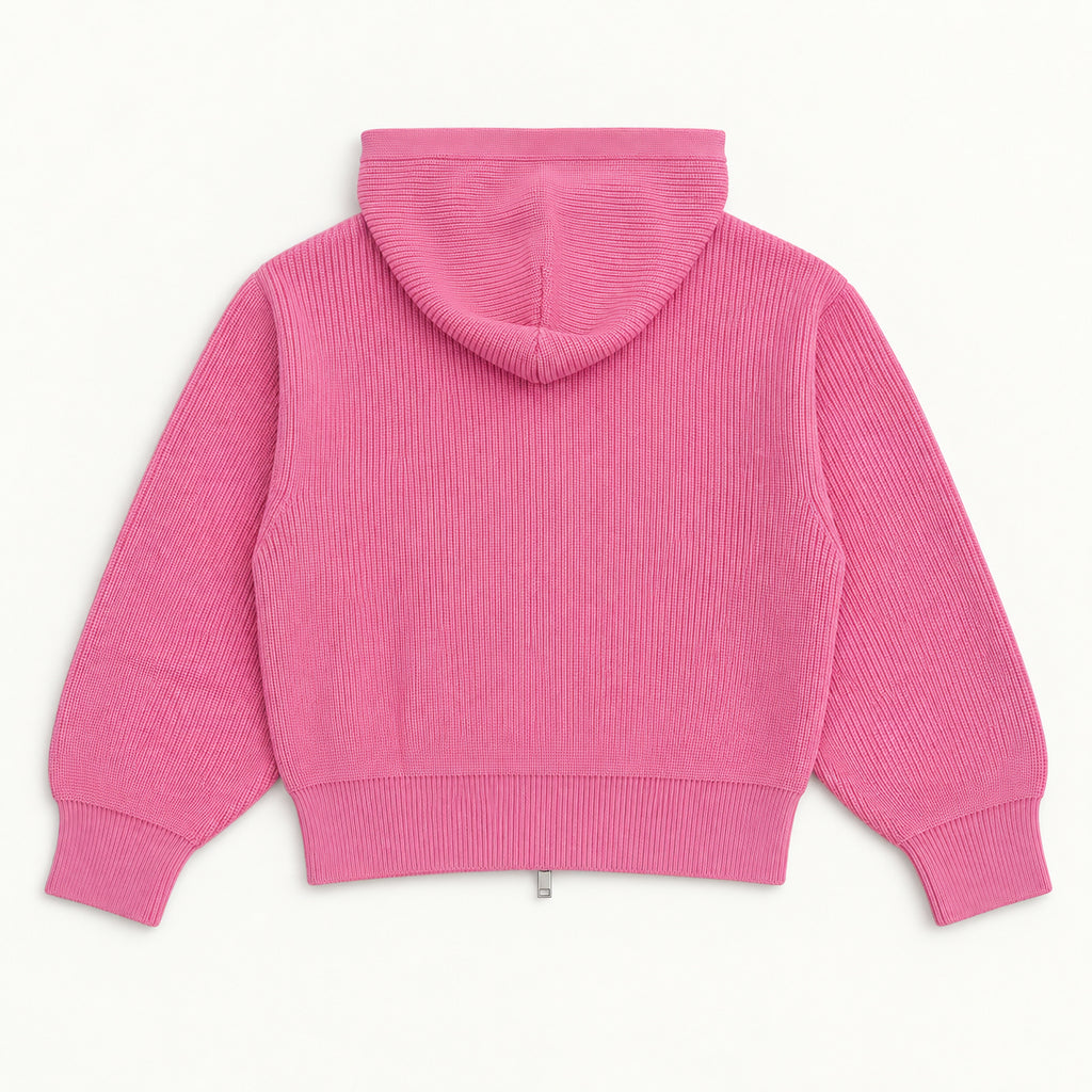 LOVE حب Knit Zip Hoodie - Pastel Pink